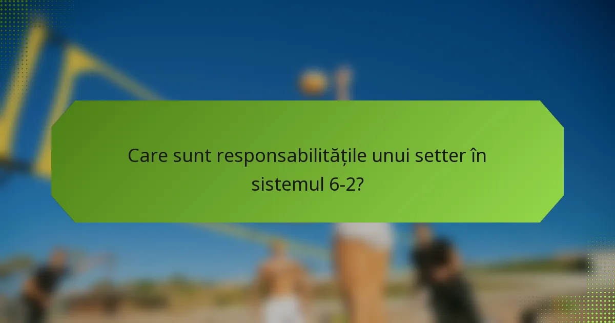 Care sunt responsabilitățile unui setter în sistemul 6-2?